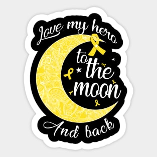 love childhood cancer hero to the moon Sticker